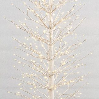 Λευκό Φωτιζόμενο Δέντρο Με 400 Led Λευκό Φωτάκια (40 Led Flash) ,Μετασχηματιστή ip44 Και Dimmer 120(h)cm 23413