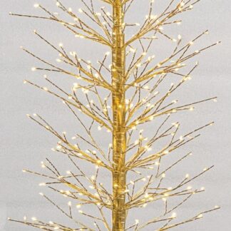 Χρυσό Φωτιζόμενο Δέντρο Με 400 Led Copper Φωτάκια (40 Led Flash) ,Μετασχηματιστή ip44 Και Dimmer 120(h)cm 23414